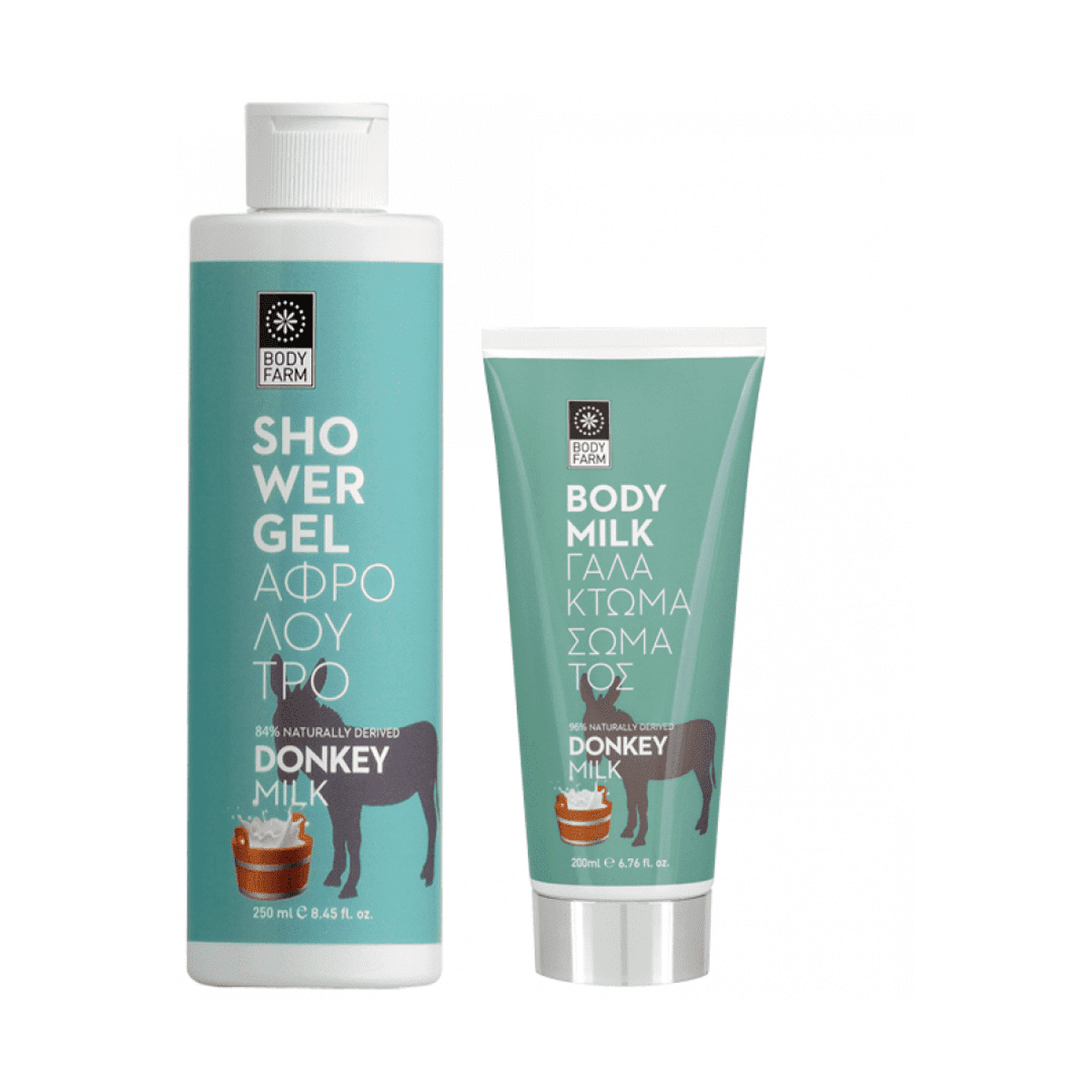 Body farm Set Donkey Milk Body Milk 200ml & Shower Gel 250ml