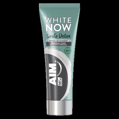 AIM Οδοντόκρεμα White Now Smile Detox Charcoal 75ml