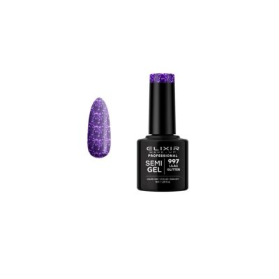 Elixir Make Up Ημιμόνιμο βερνίκι 8ml – 997 (Lilac Glitter)