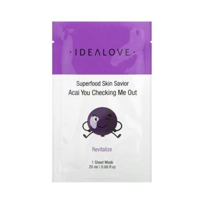 Idealove, Superfood Skin Savior, Acai You Checking Me Out, 1 Beauty Sheet Mask, 0.68 fl oz (20 ml)