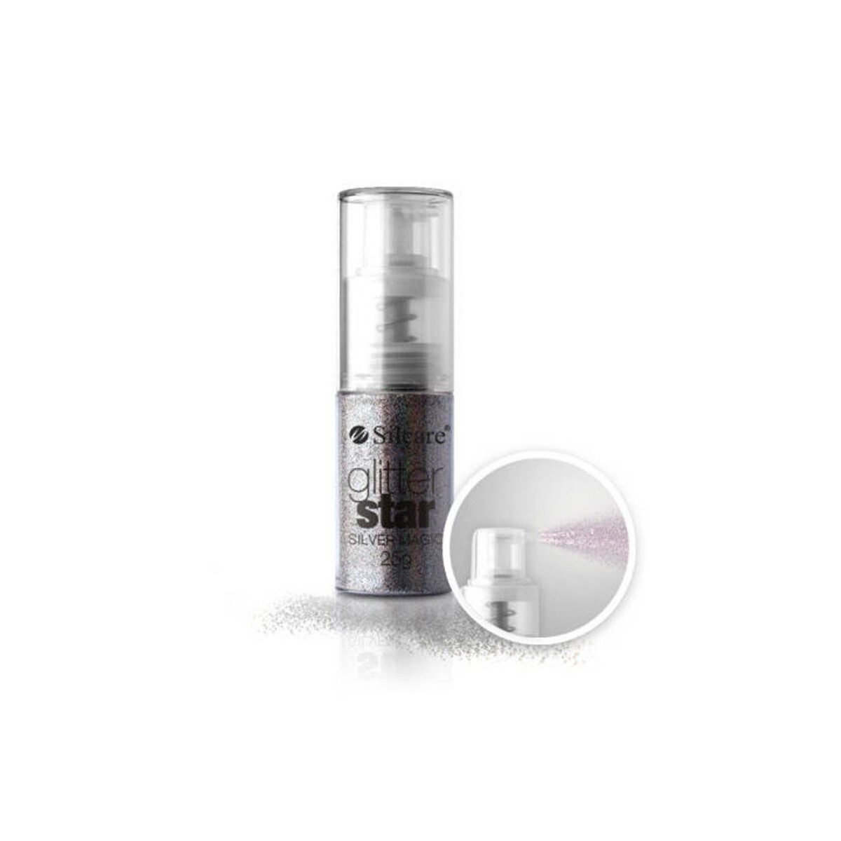 Silcare - Γκλίτερ σε μπουκάλι αντλίας -silver magic - 25 γραμμάρια