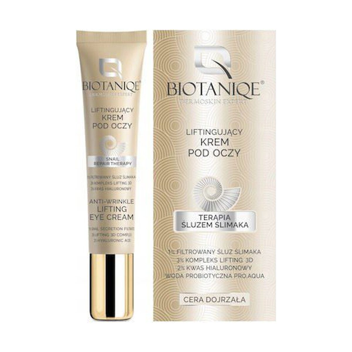 Biotaniqe Snail Repair Therapy Αντιγηραντική Κρέμα Ματιών κατά των Μαύρων Κύκλων με Υαλουρονικό Οξύ & Έκκριμα Σαλιγκαριού 15ml