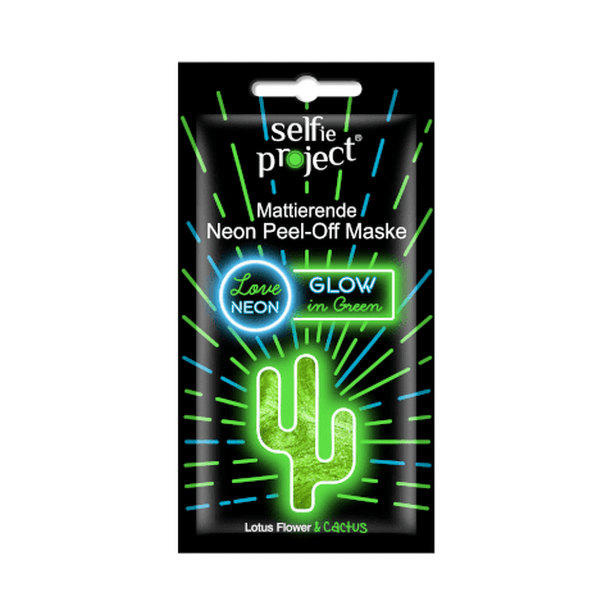 Selfie Project Mattifying Neon Peel-Off Mask Glow in Green - Image 2