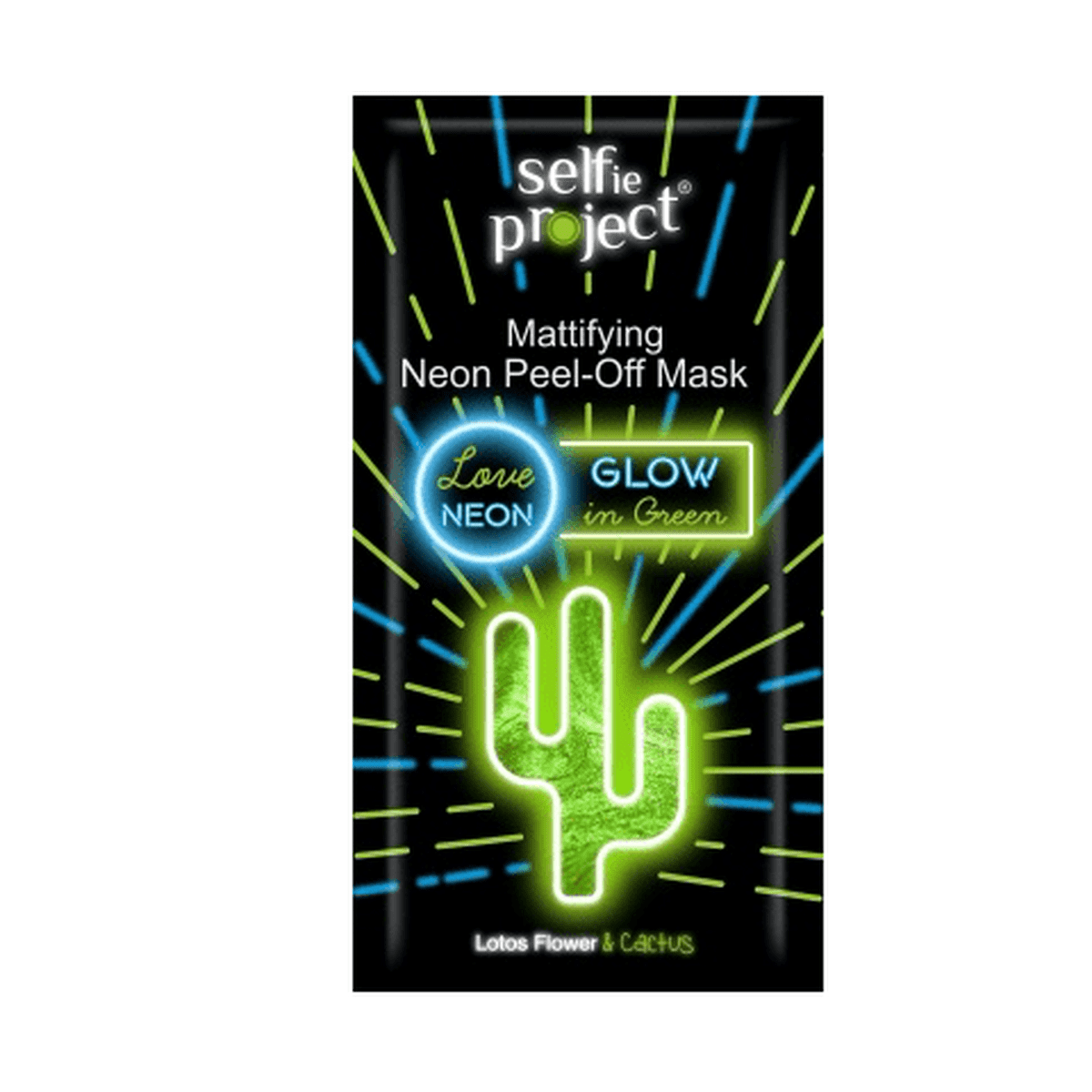 Selfie Project Mattifying Neon Peel-Off Mask Glow in Green