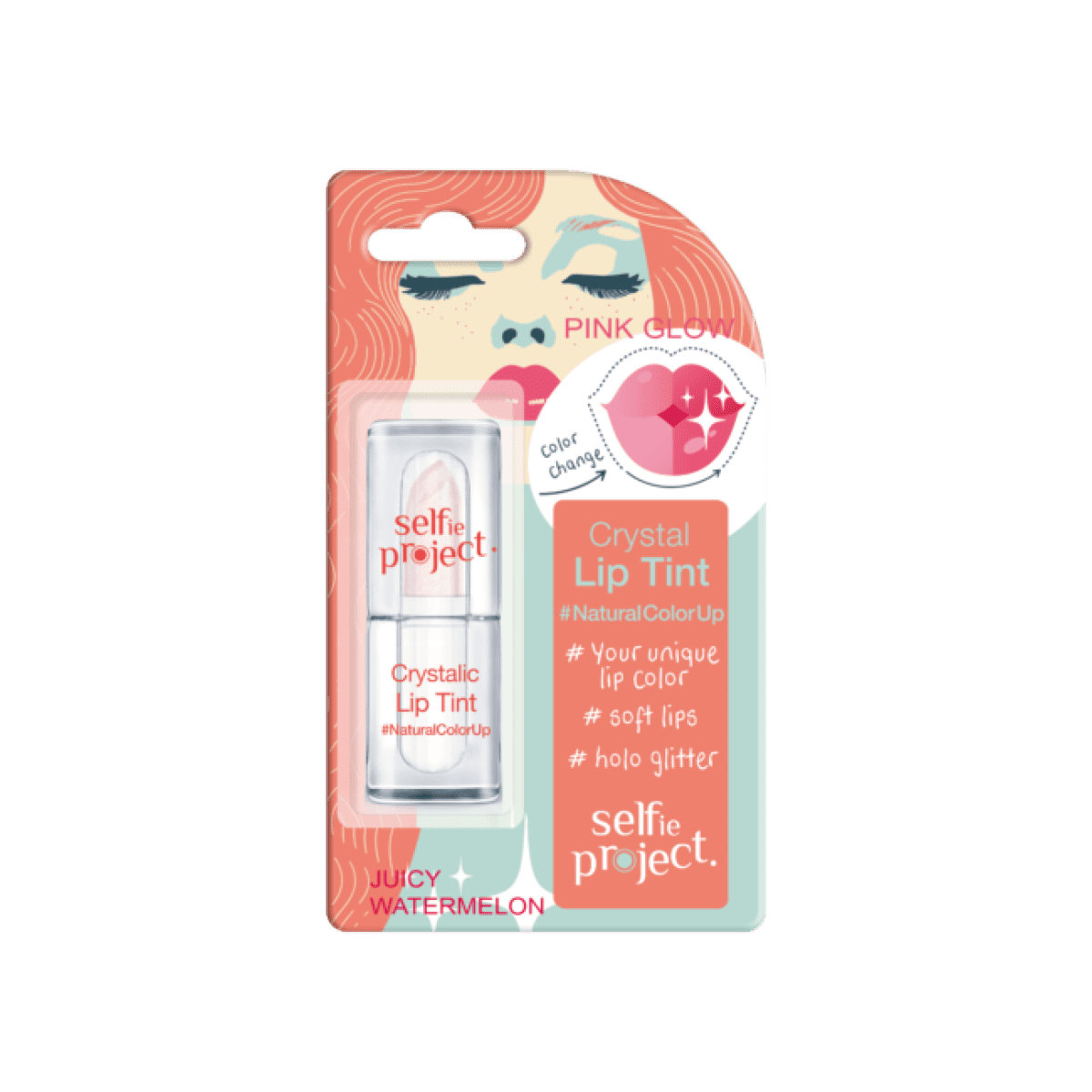 Selfie Project Crystal Lip Tint Lip Balm NaturalColorUp, 3.5g