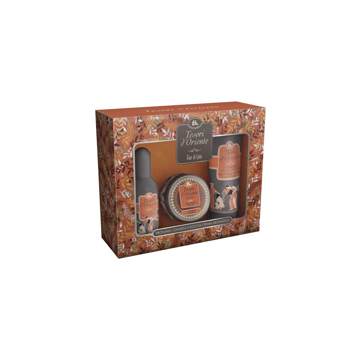 Tesori D' Oriente Scented Gift Set Fior Di Loto Eau de Parfum 100ml & Shower Gel 250ml & Scented Candle 109g