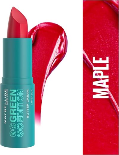 Maybelline New York Green Edition Buttercream Lipstick 004 Maple, 3.4 g