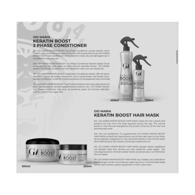 GM KERATIN BOOST 2 PHASE CONDITIONER & HAIR MASK