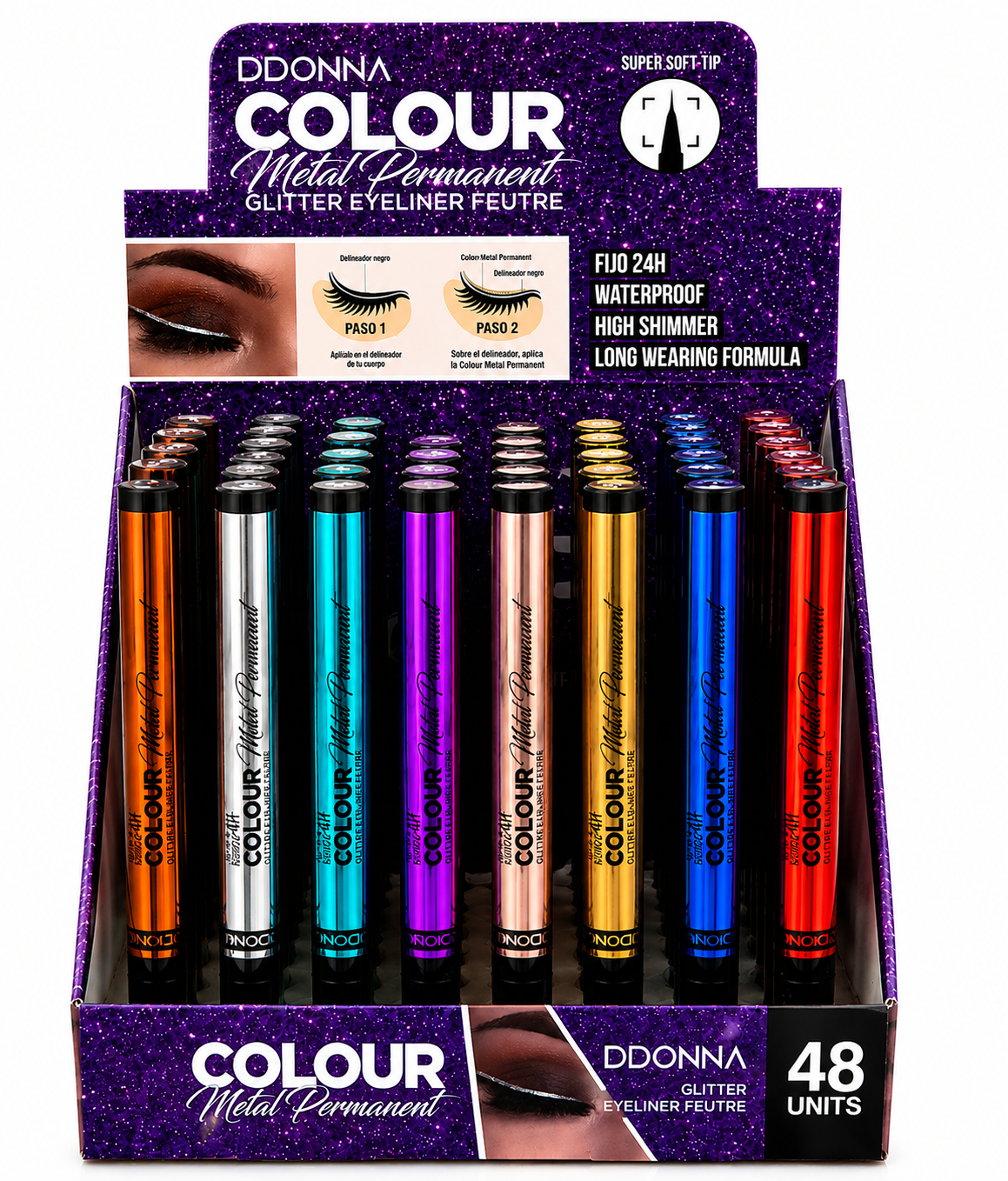 DDONNA Colour Metal Permanent Glitter Eyeliner Feutre