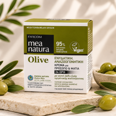 Farcom Mea Natura Olive Ενυδατική Αναζωογονητική Κρέμα Προσώπου & Ματιών 24ΩΡΗ